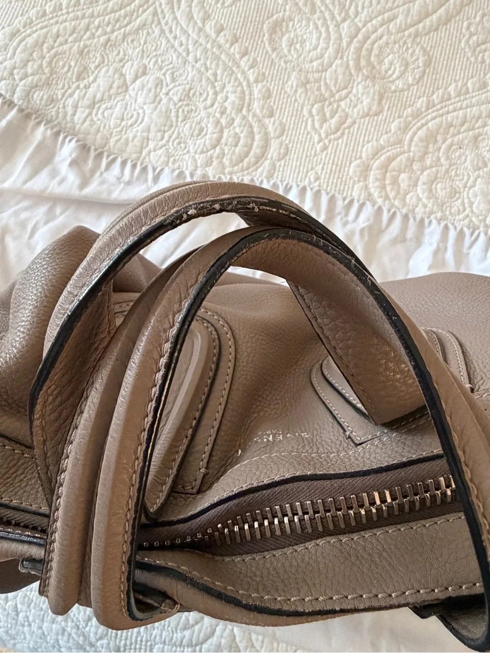 Givenchy Taupe Brown Nightingale Soft Leather Shoulder Bag